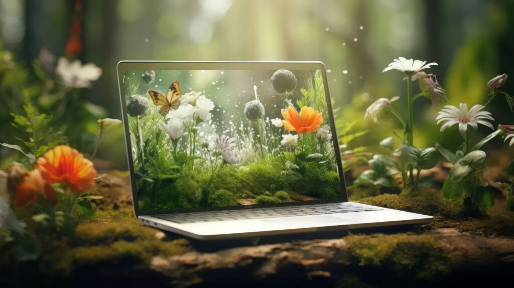 Laptop in der Natur